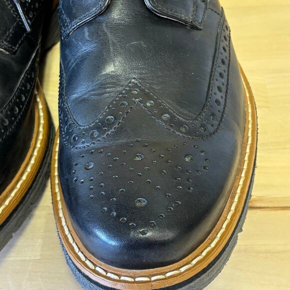 CLARK’S Extra-light Black Wingtip Dress Shoes Men’s 8W - Picture 3 of 11